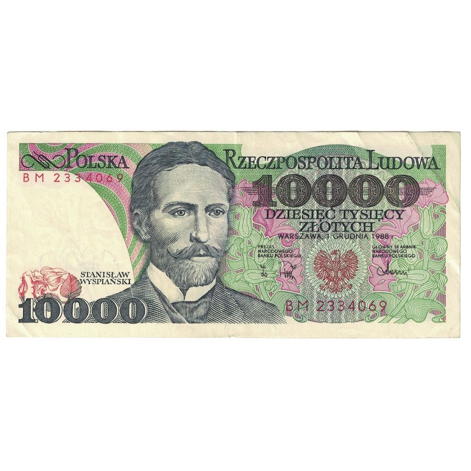 Banknote, Poland, 10,000 Zlotych, 1988, 1988-12-01, KM:151b, AU(55-58)