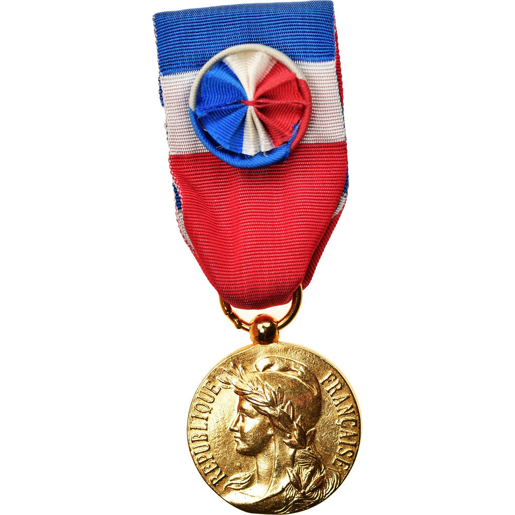 France, Médaille d'honneur du travail, Medal, Excellent Quality, Copper Gilt