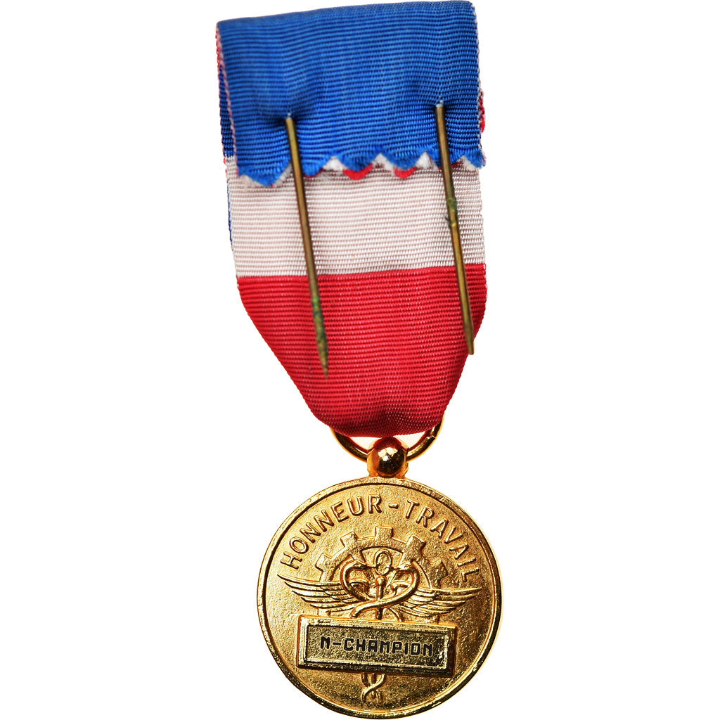 France, Médaille d'honneur du travail, Medal, Excellent Quality, Copper Gilt