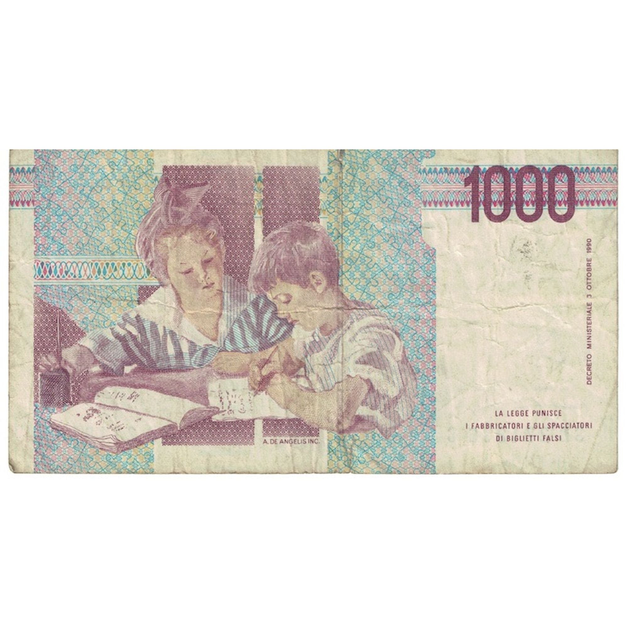 Banknote, Italy, 1000 Lire, D.1990, KM:114a, VF(20-25)