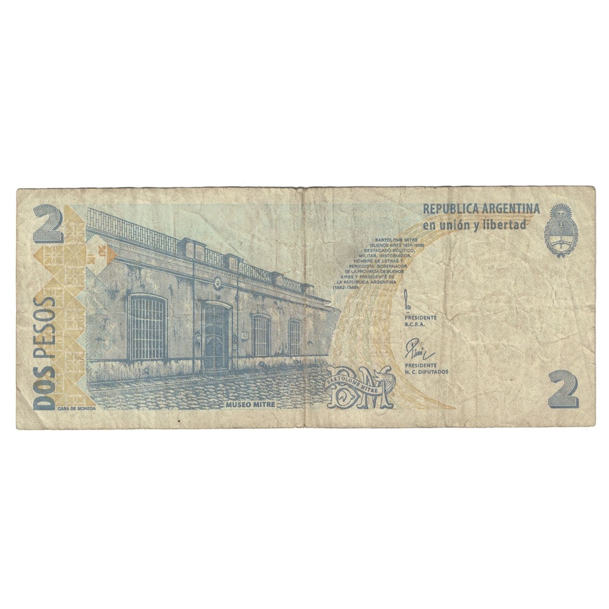 Billete, 2 Pesos, Undated (1997-2002), Argentina, KM:346, BC