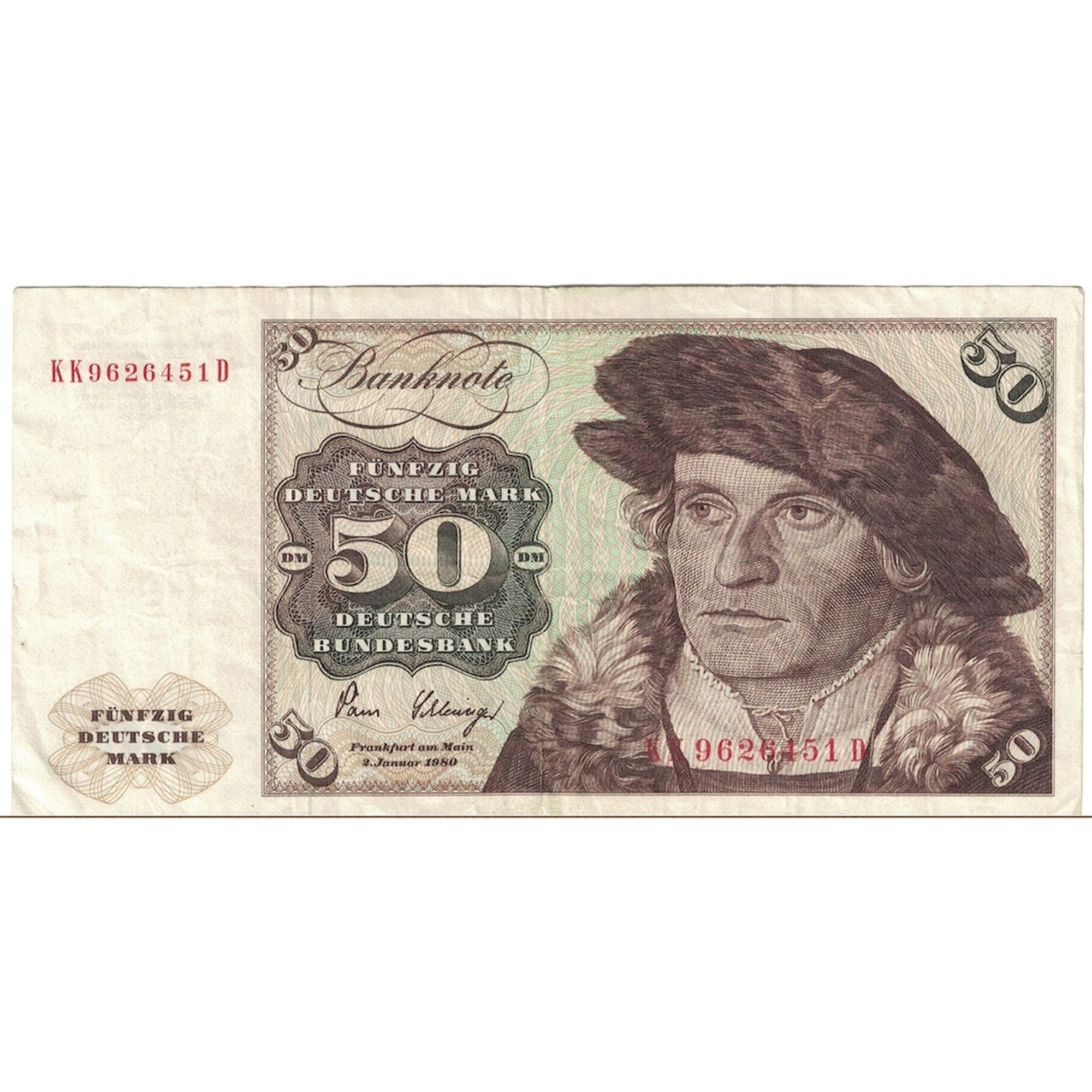 Banconote, GERMANIA - REPUBBLICA FEDERALE, 50 Deutsche Mark, 1980, 1980-01-02