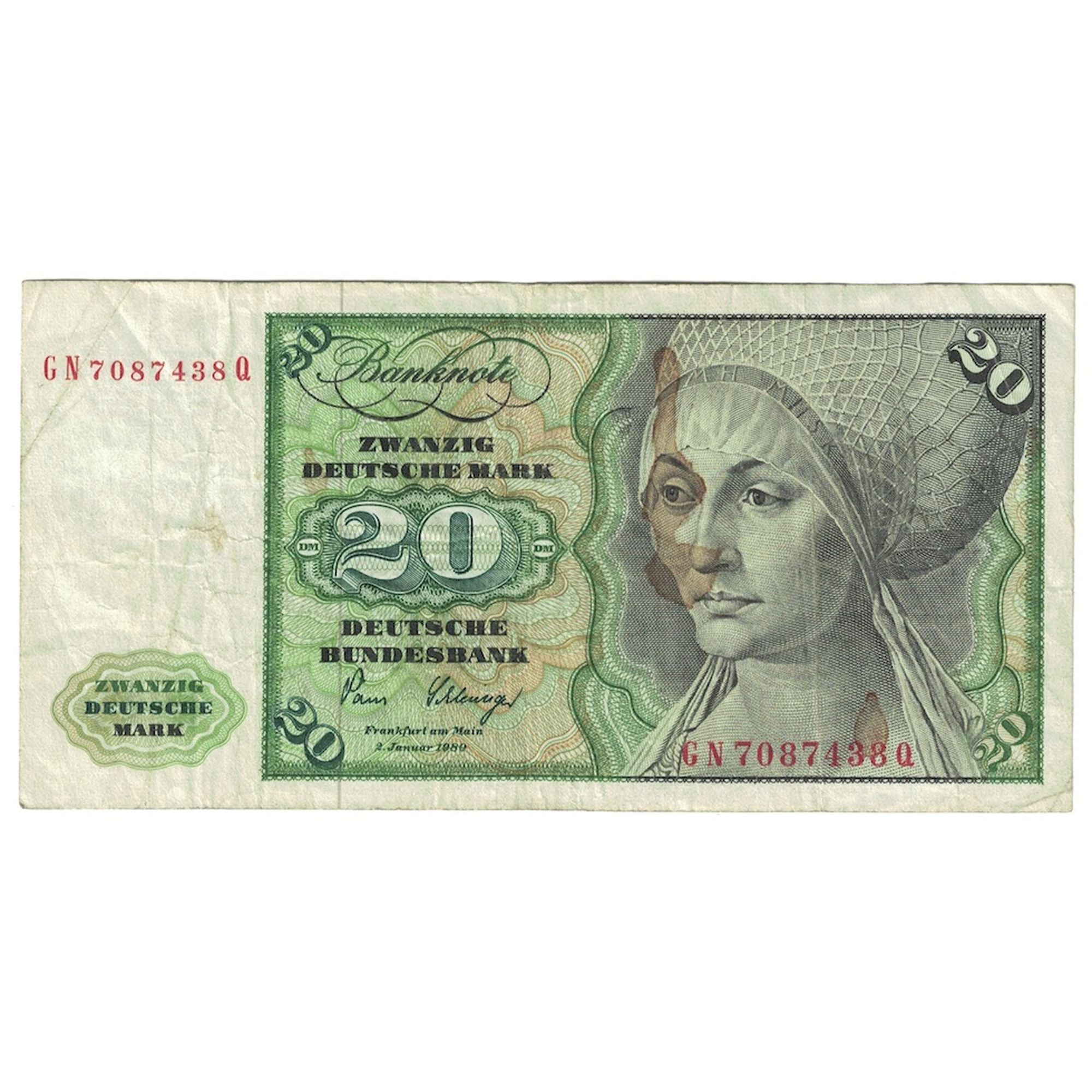 Banknote, GERMANY - FEDERAL REPUBLIC, 20 Deutsche Mark, 1980, 1980-01-02
