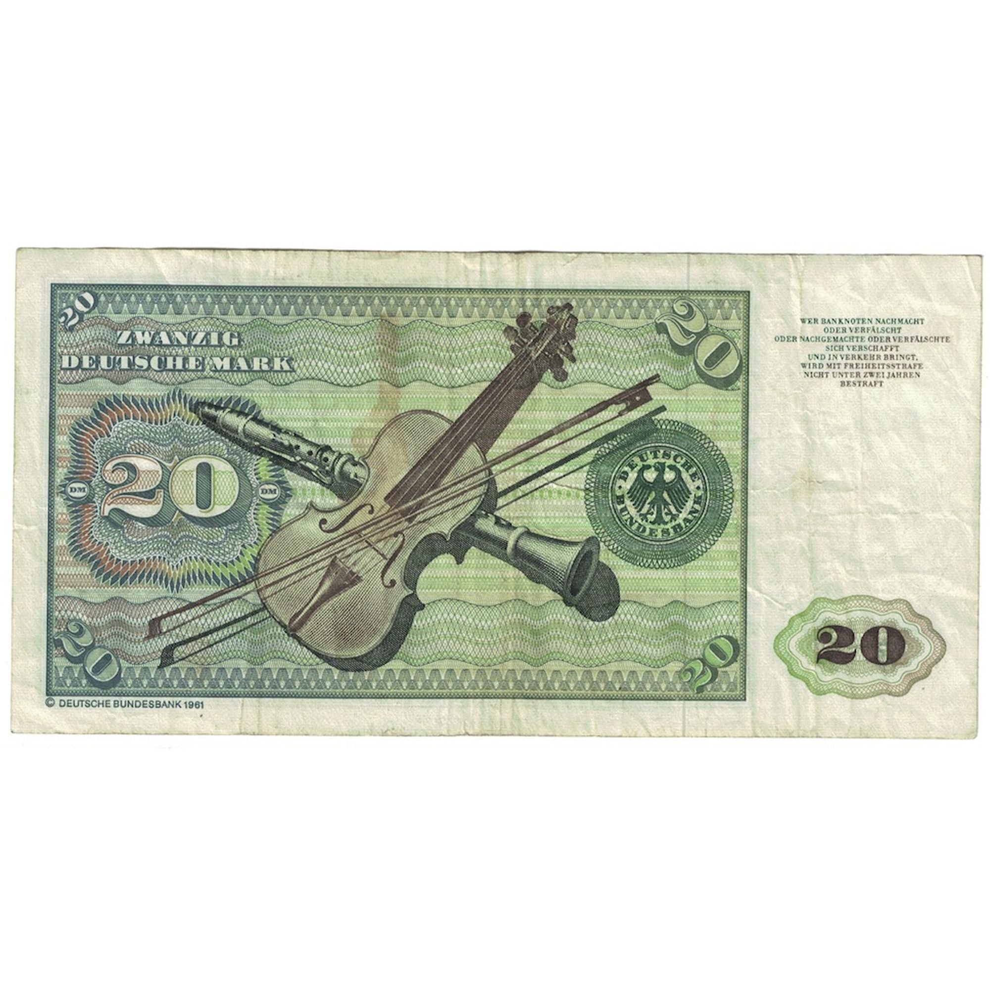 Banknote, GERMANY - FEDERAL REPUBLIC, 20 Deutsche Mark, 1980, 1980-01-02