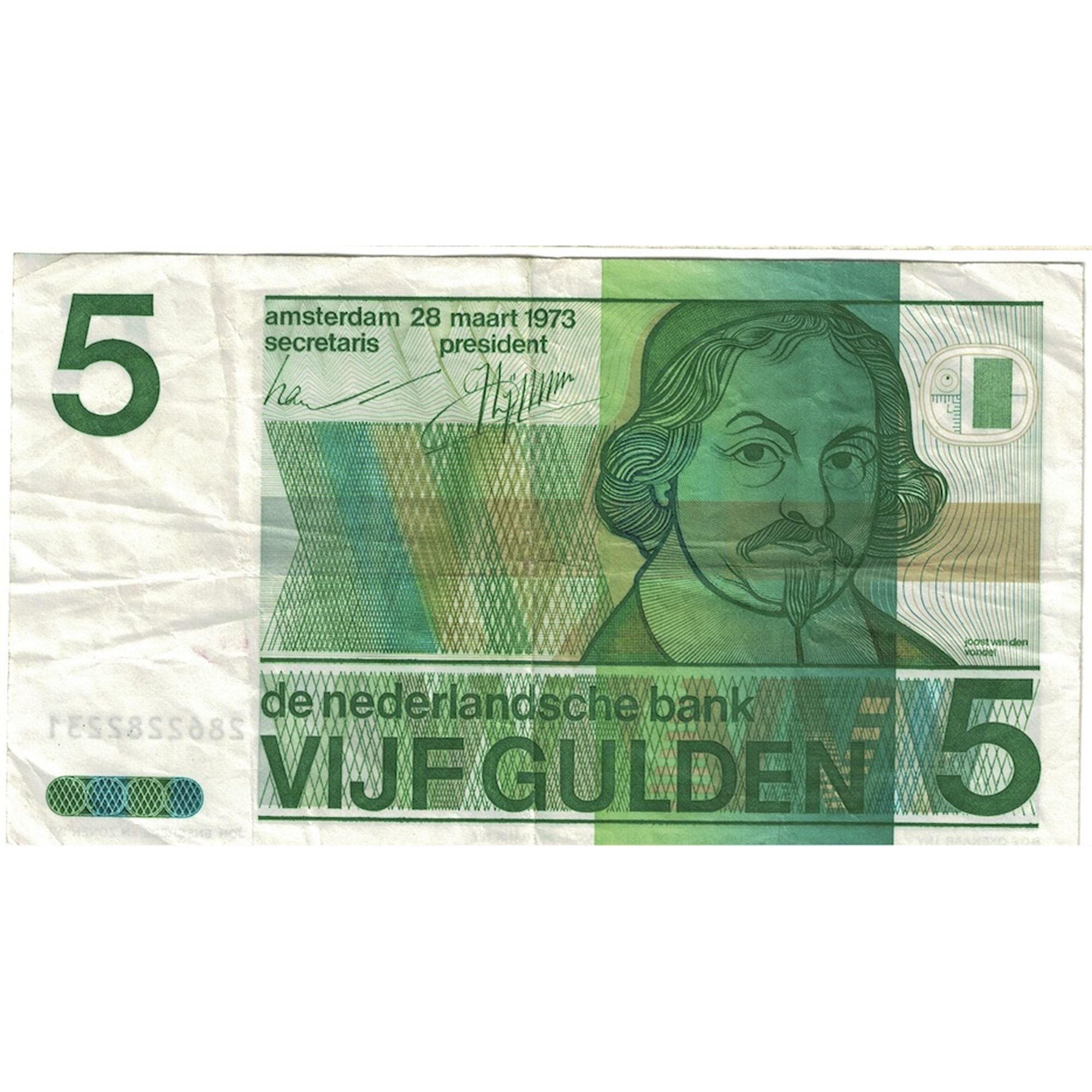 Banknote, Netherlands, 5 Gulden, 1973, 1973-03-28, KM:95a, VF(30-35)