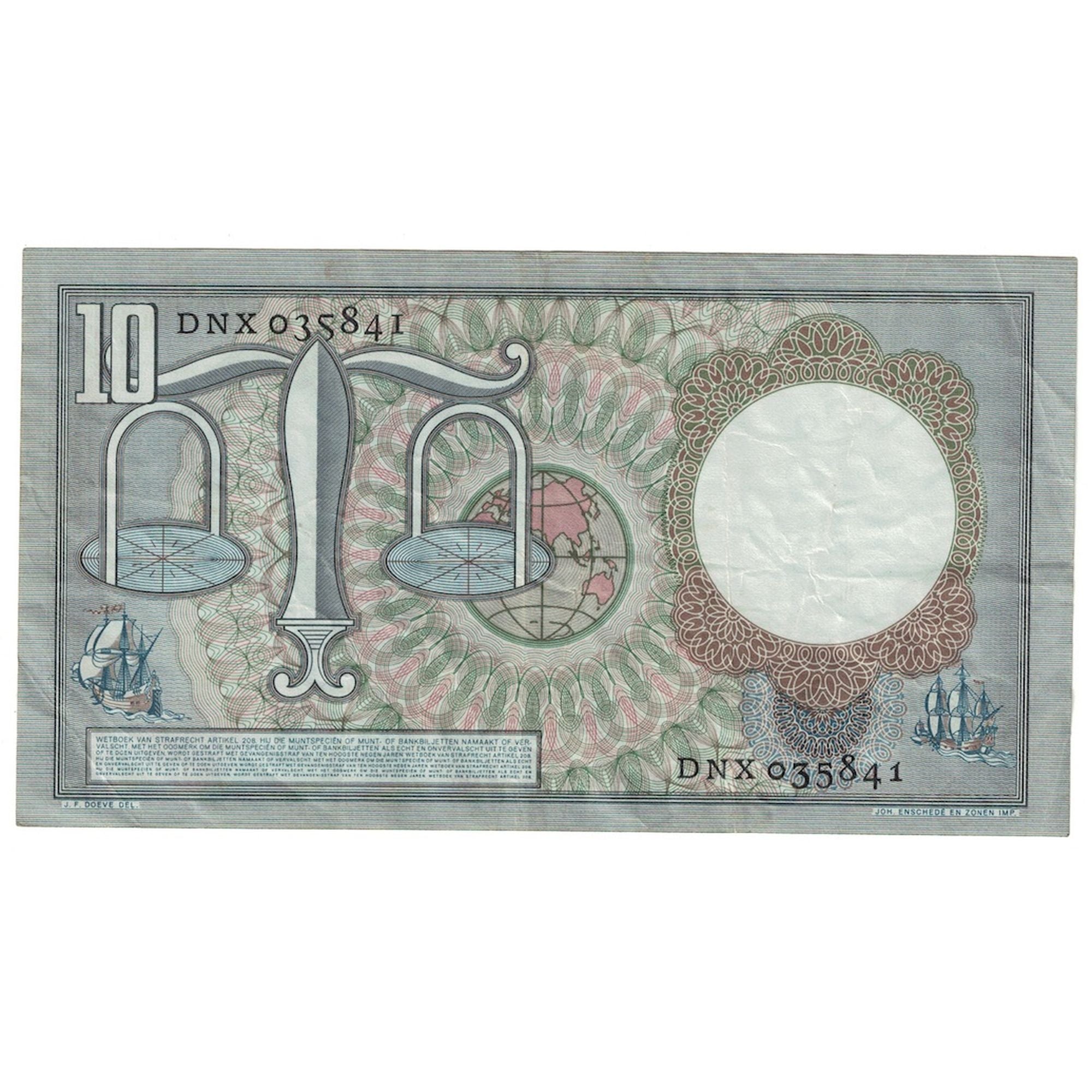 Banconote, Paesi Bassi, 10 Gulden, 1953, 1953-03-23, KM:85, BB+