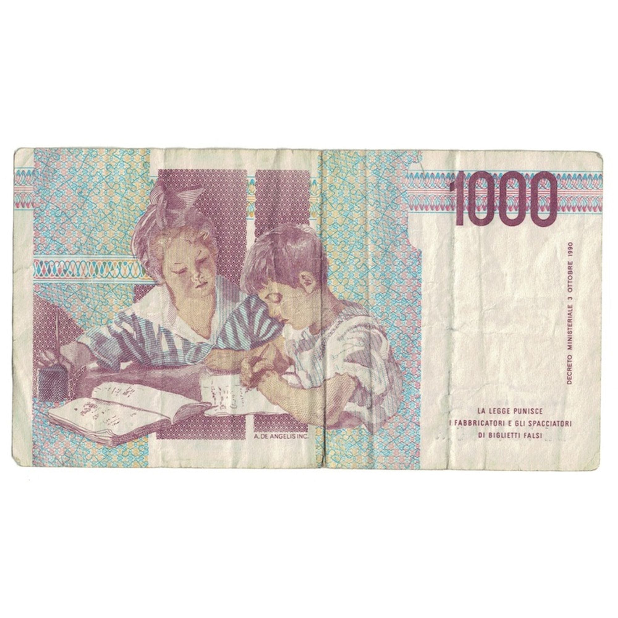 Italie, 1000 Lire, D.1990, KM:114c, TB