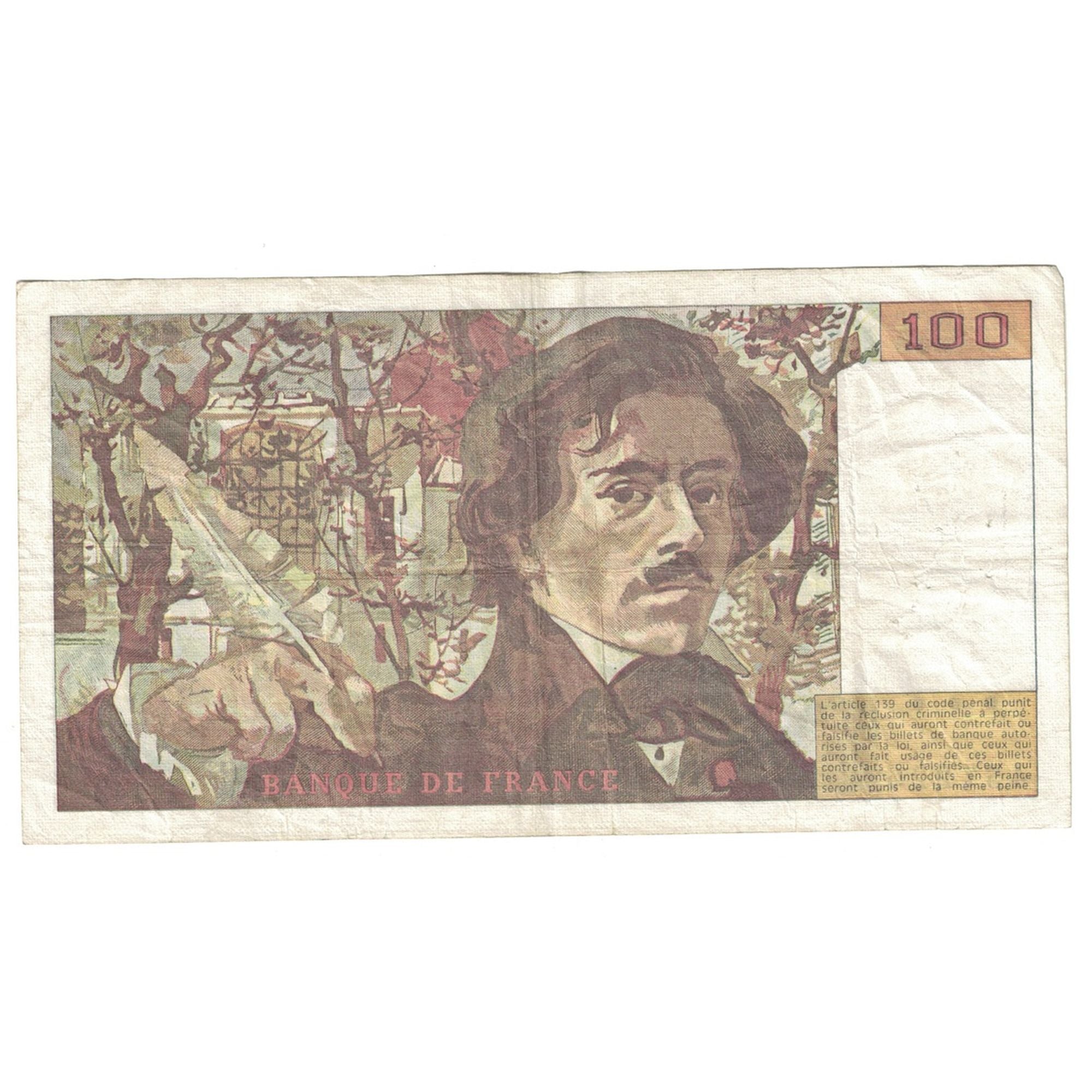 Frankrijk, 100 Francs, Delacroix, 1989, P.142, TTB, Fayette:69.13b), KM:154d