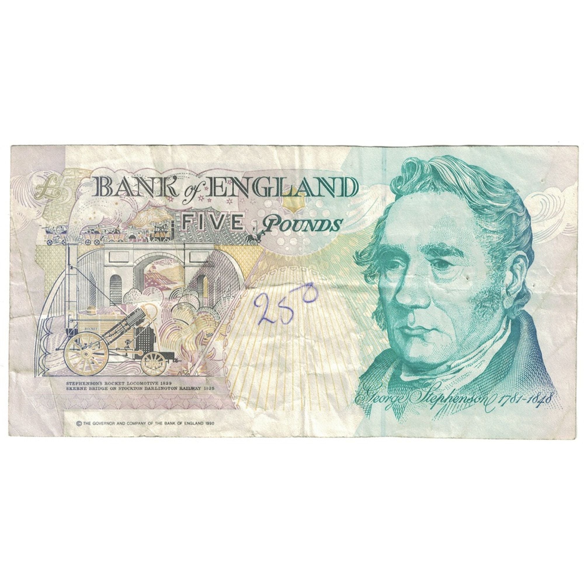 Biljet, Groot Bretagne, 5 Pounds, Undated (1990-91), KM:382a, TB+