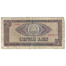Billete, 5 Lei, 1966, Rumanía, KM:93a, BC