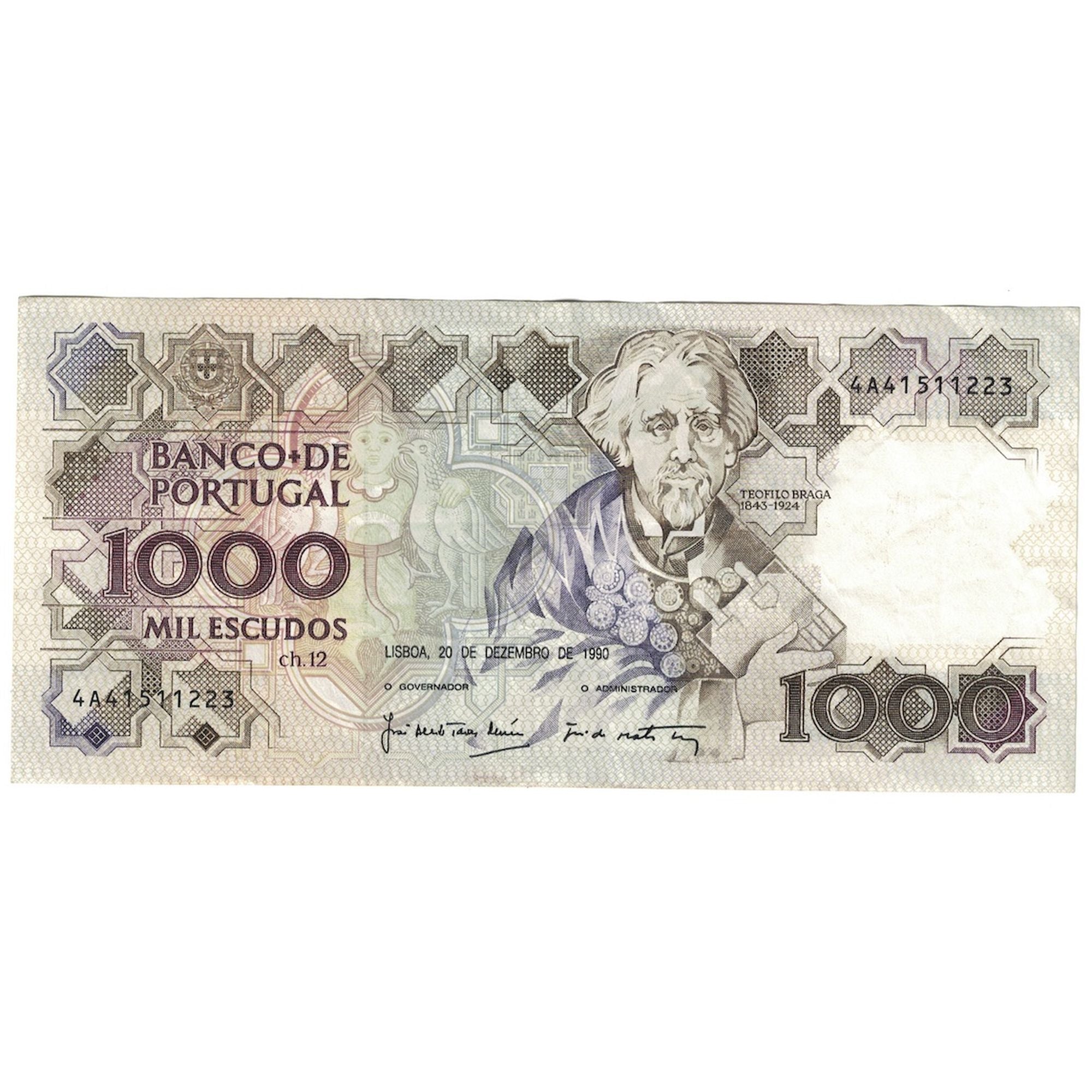 Banknote, Portugal, 1000 Escudos, 1990, 1990-12-20, KM:181h, AU(50-53)