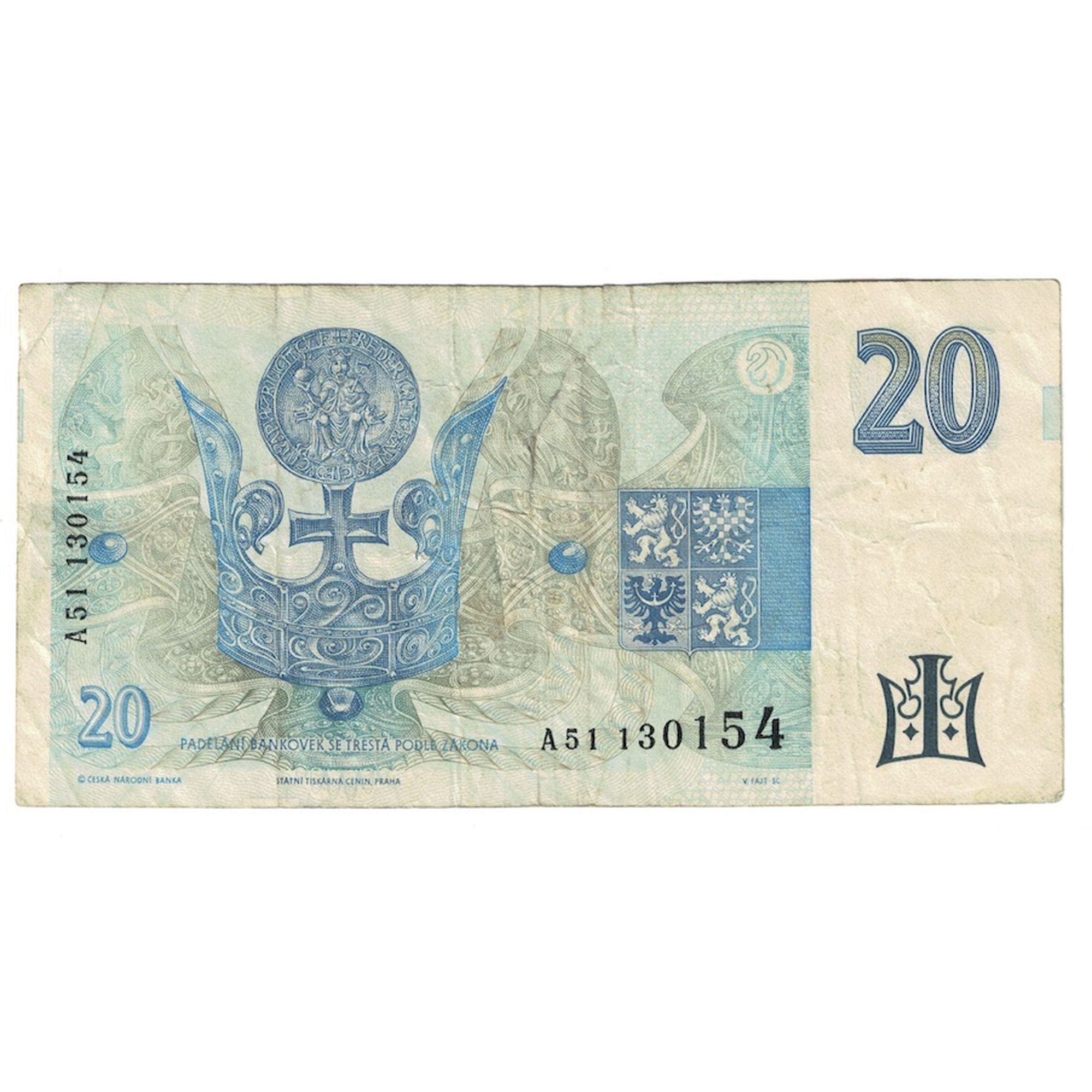 Banknote, Czech Republic, 20 Korun, 1994, KM:10a, VF(30-35)