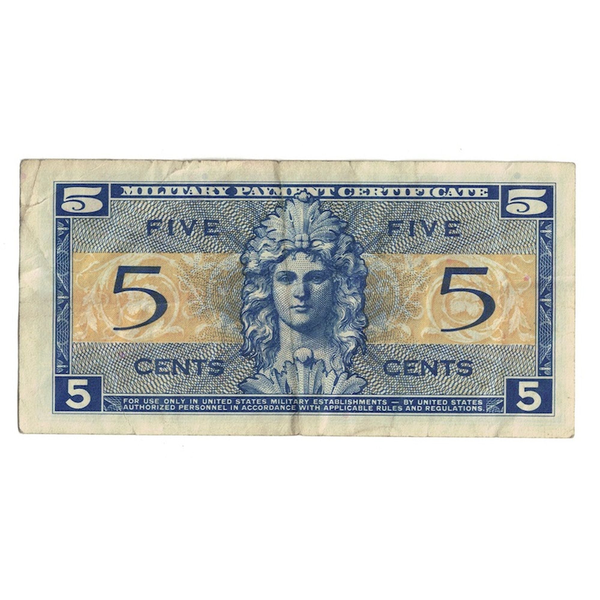 Banknote, United States, 5 Cents, ND (1958), KM:M29, EF(40-45)