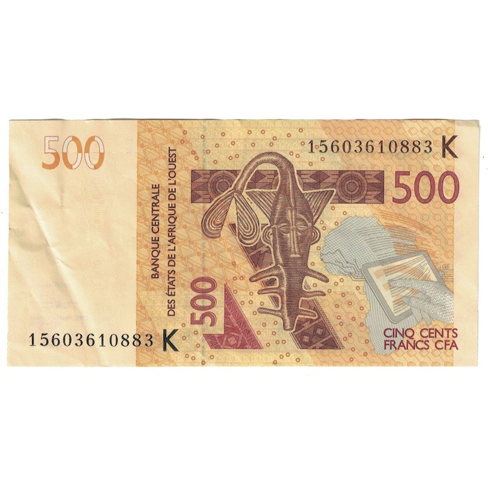 Banknote, West African States, 500 Francs, Undated (2012), AU(55-58)