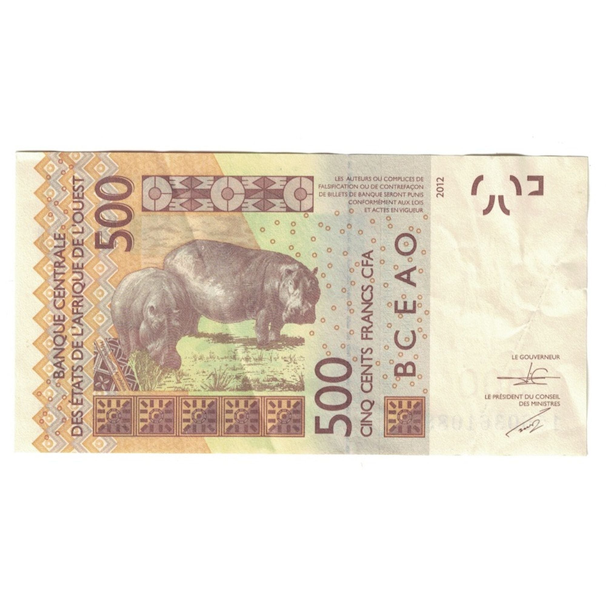 Banknote, West African States, 500 Francs, Undated (2012), AU(55-58)