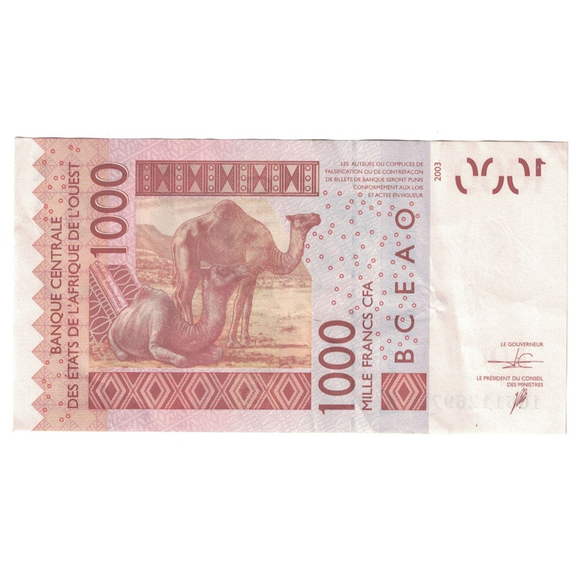 Banknote, West African States, 1000 Francs, 2007, KM:715Ke, UNC(60-62)