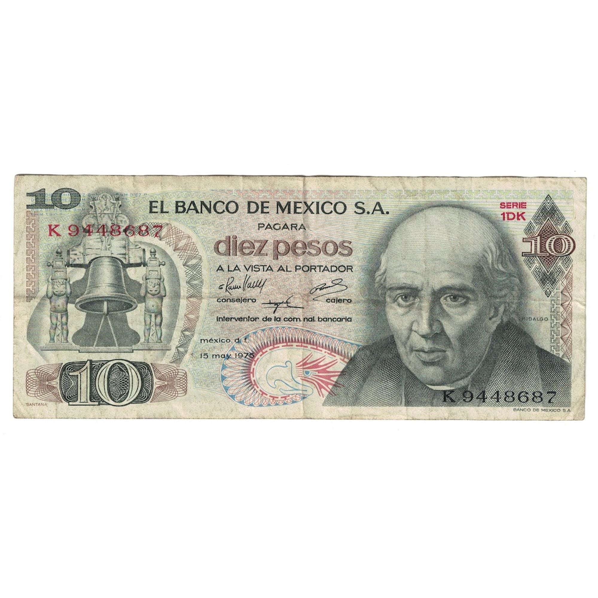 Banknot, Mexico, 10 Pesos, 1975, 1975-05-15, KM:63h, VF(30-35)