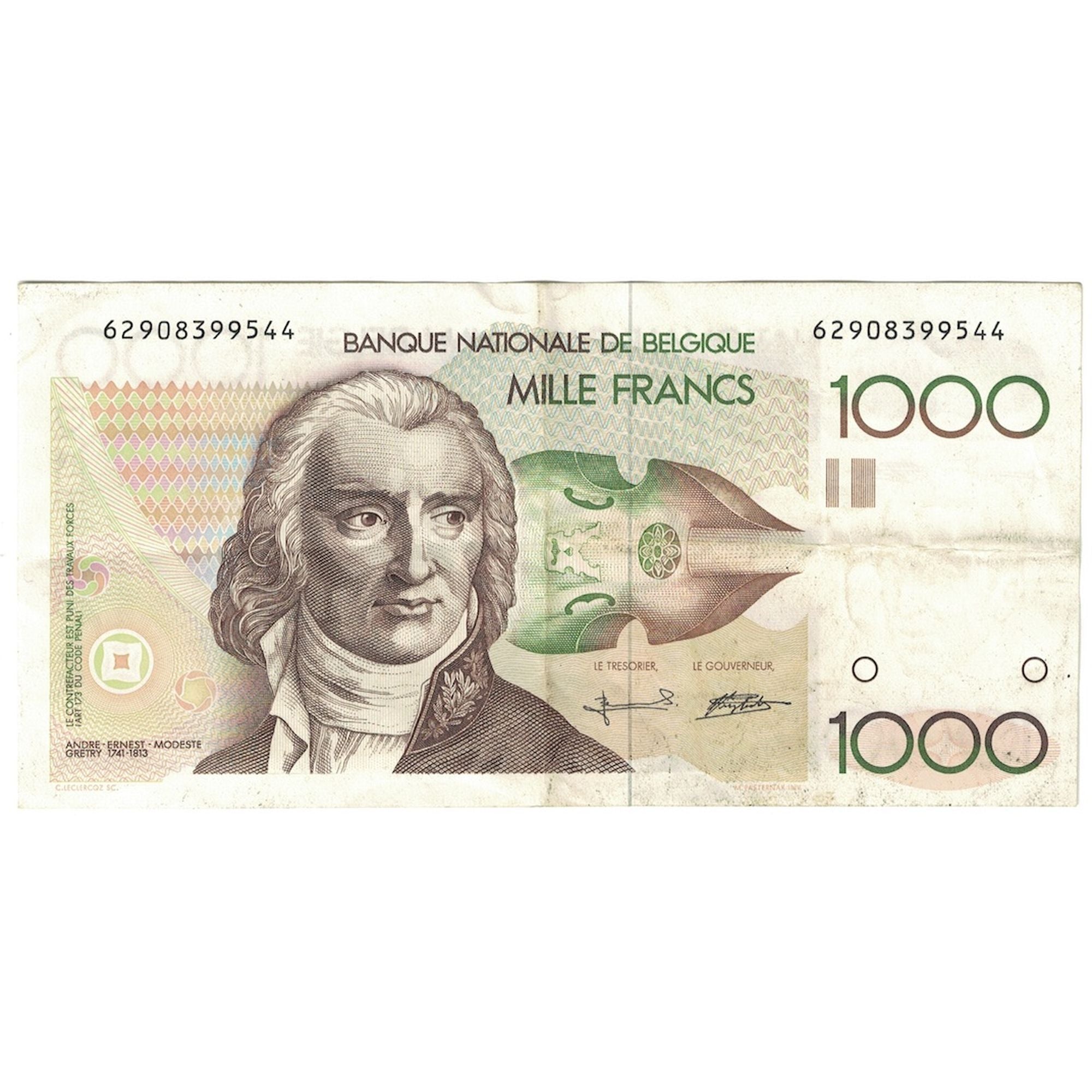 Banknote, Belgium, 1000 Francs, Undated (1980-96), KM:144a, EF(40-45)