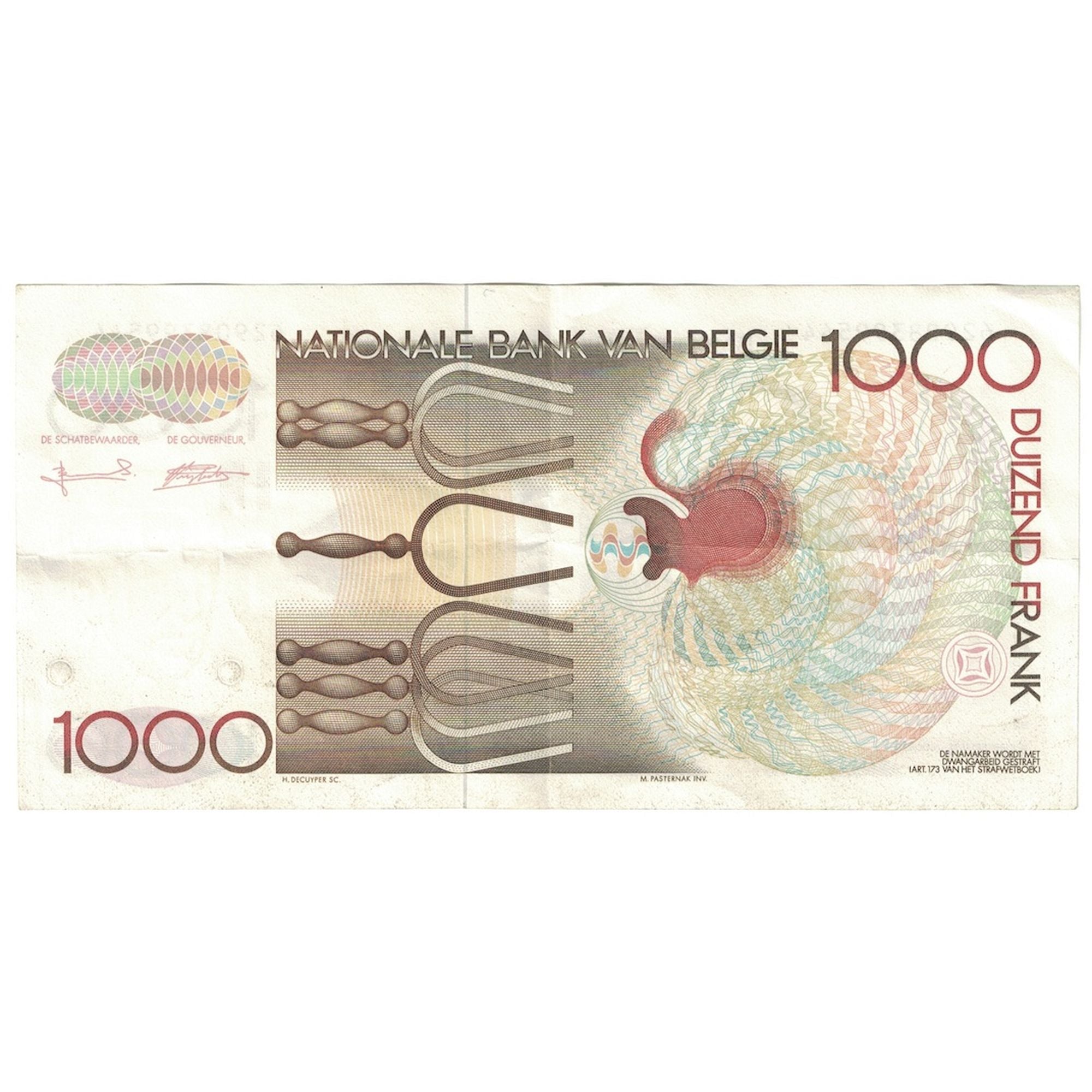 Banknote, Belgium, 1000 Francs, Undated (1980-96), KM:144a, EF(40-45)