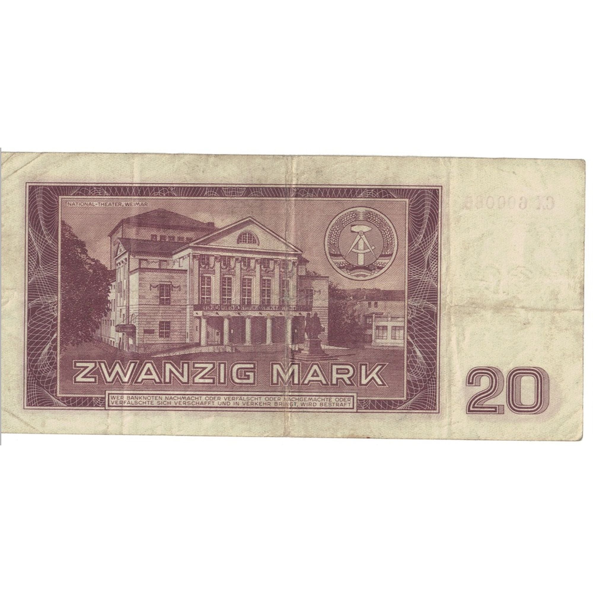 Banknote, Germany - Democratic Republic, 20 Mark, 1964, KM:24a, VF(30-35)
