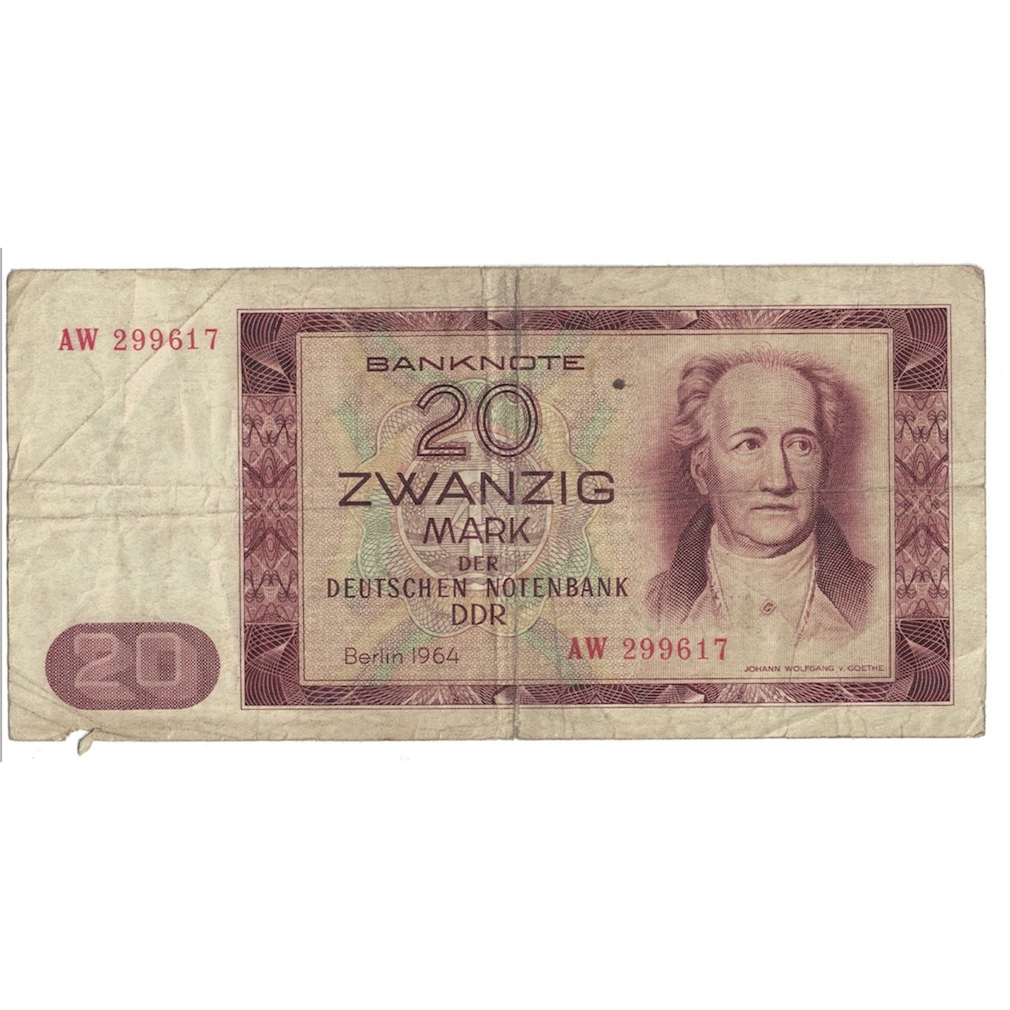 Banknote, Germany - Democratic Republic, 20 Mark, 1964, KM:24a, VF(20-25)
