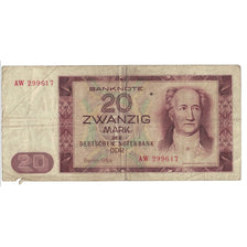 Banknote, Germany - Democratic Republic, 20 Mark, 1964, KM:24a, VF(20-25)