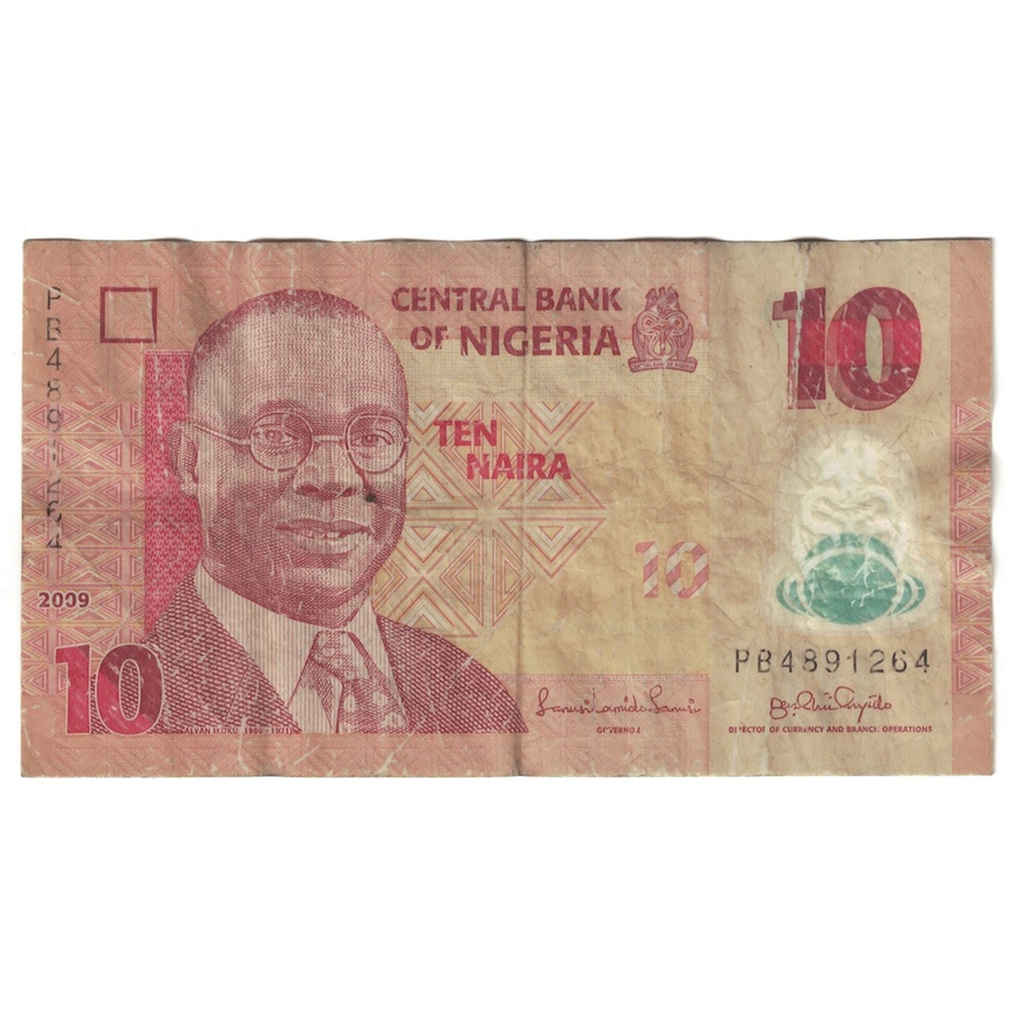Geldschein, Nigeria, 10 Naira, 2009, KM:33e, S