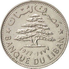 Lebanon, Livre, 1977, AU(55-58), Nickel, KM:30