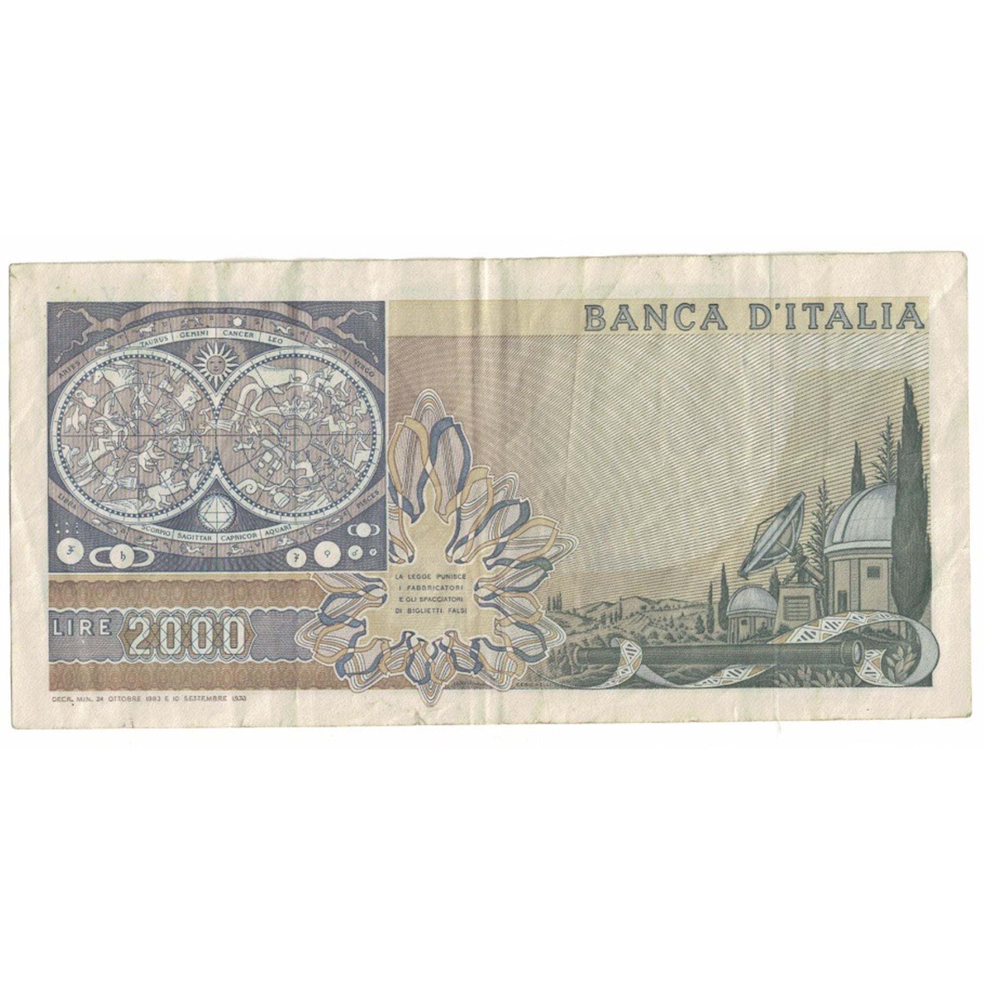 Banknot, Włochy, 2000 Lire, 1983, KM:103a, VF(30-35)