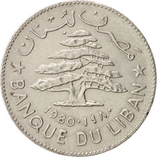 Lebanon, Livre, 1980, AU(55-58), Nickel, KM:30