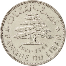 Lebanon, Livre, 1981, MS(63), Nickel, KM:30