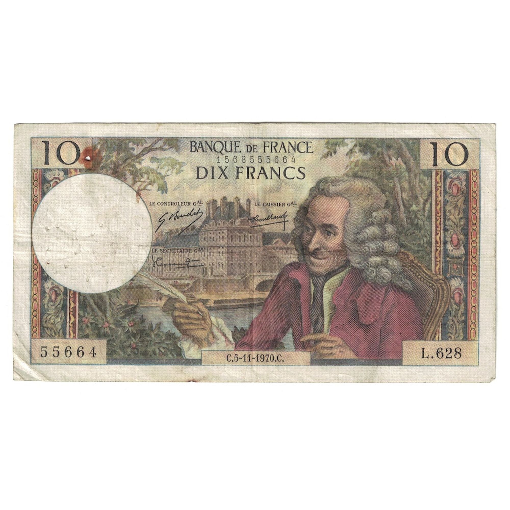 Frankreich, 10 Francs, Voltaire, 1970, L.628, S+, Fayette:62.47, KM:147c