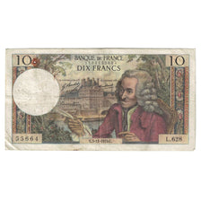 Frankreich, 10 Francs, Voltaire, 1970, L.628, S+, Fayette:62.47, KM:147c
