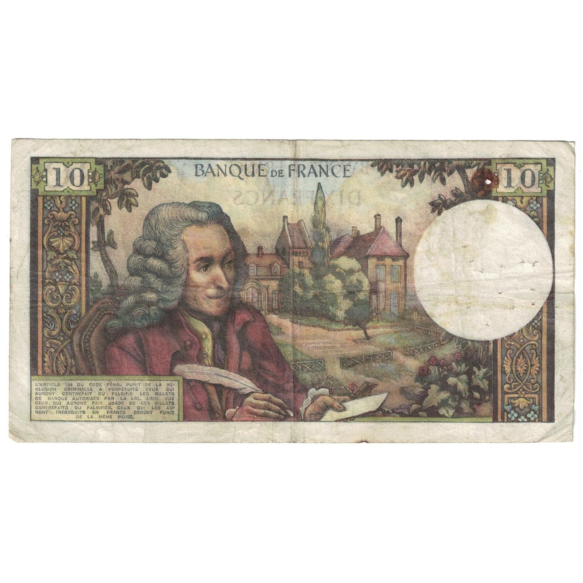 Frankreich, 10 Francs, Voltaire, 1970, L.628, S+, Fayette:62.47, KM:147c