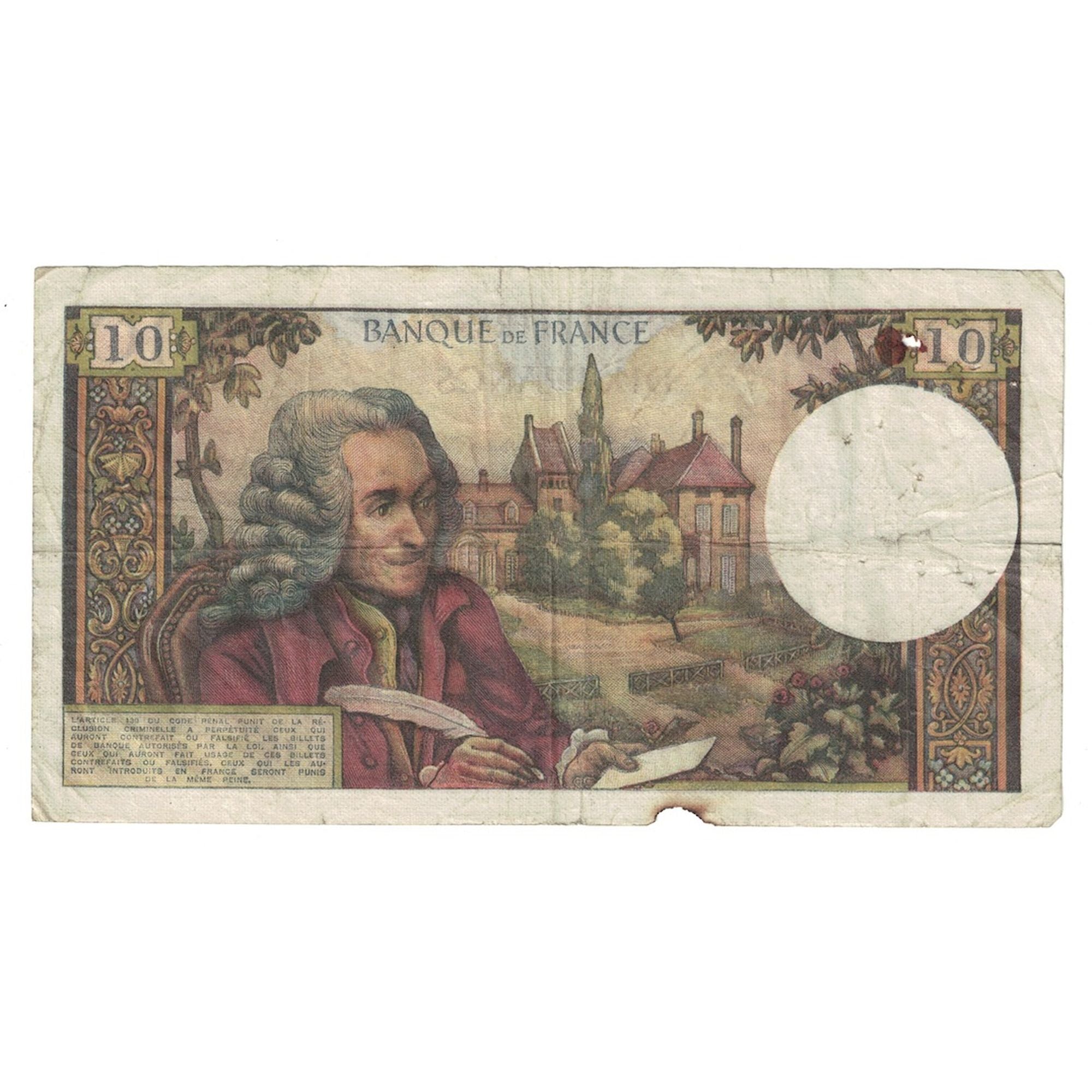 Frankreich, 10 Francs, Voltaire, 1969, K.475, SGE+, Fayette:62.37, KM:147c