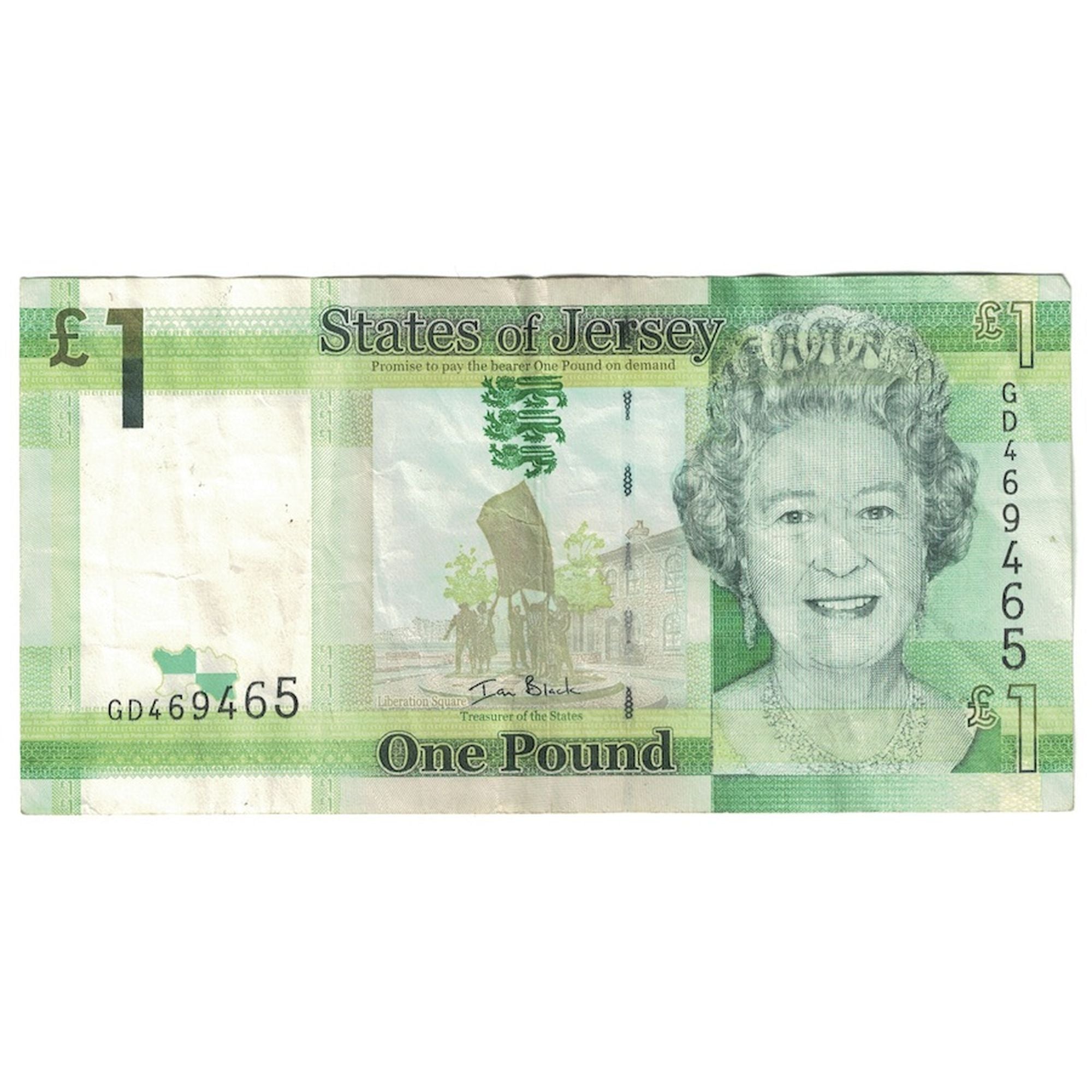 Billet, Jersey, 1 Pound, Undated (2010), KM:32a, TTB