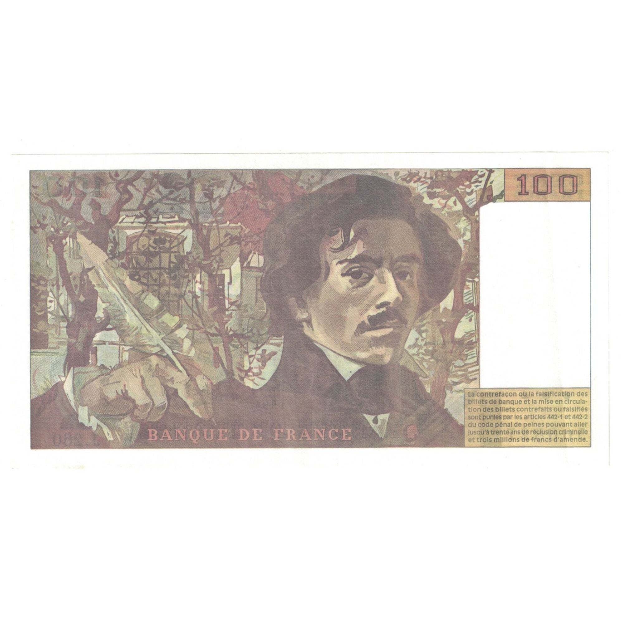 Francja, 100 Francs, Delacroix, 1994, J.260, AU(50-53), Fayette:69ter.1a