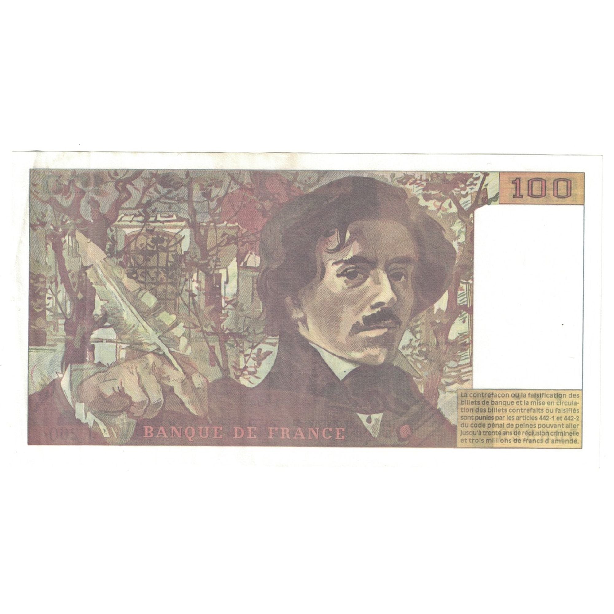 Francja, 100 Francs, Delacroix, 1994, J.260, AU(50-53), Fayette:69ter.1a