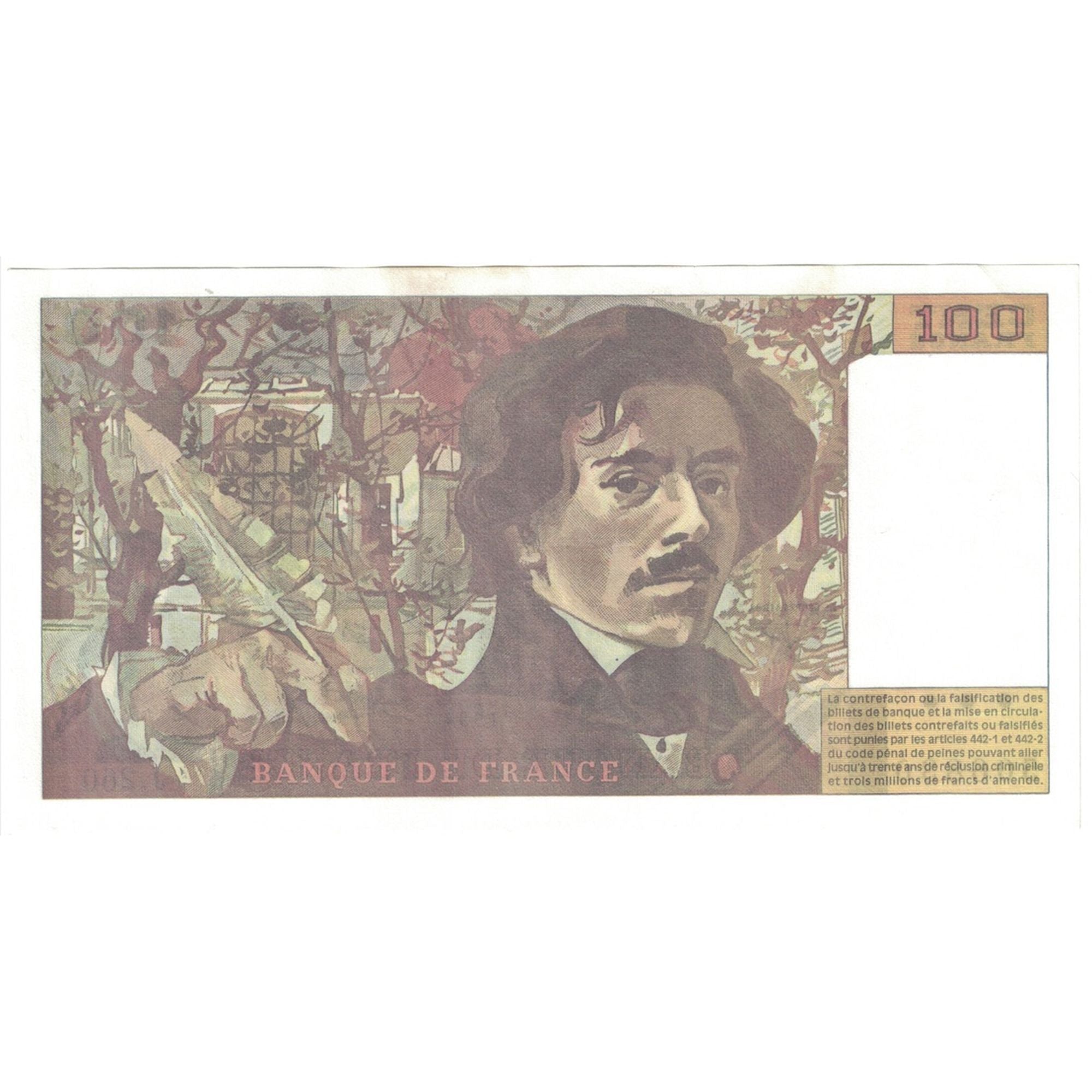 Francja, 100 Francs, Delacroix, 1994, J.260, UNC(60-62), Fayette:69ter.1a
