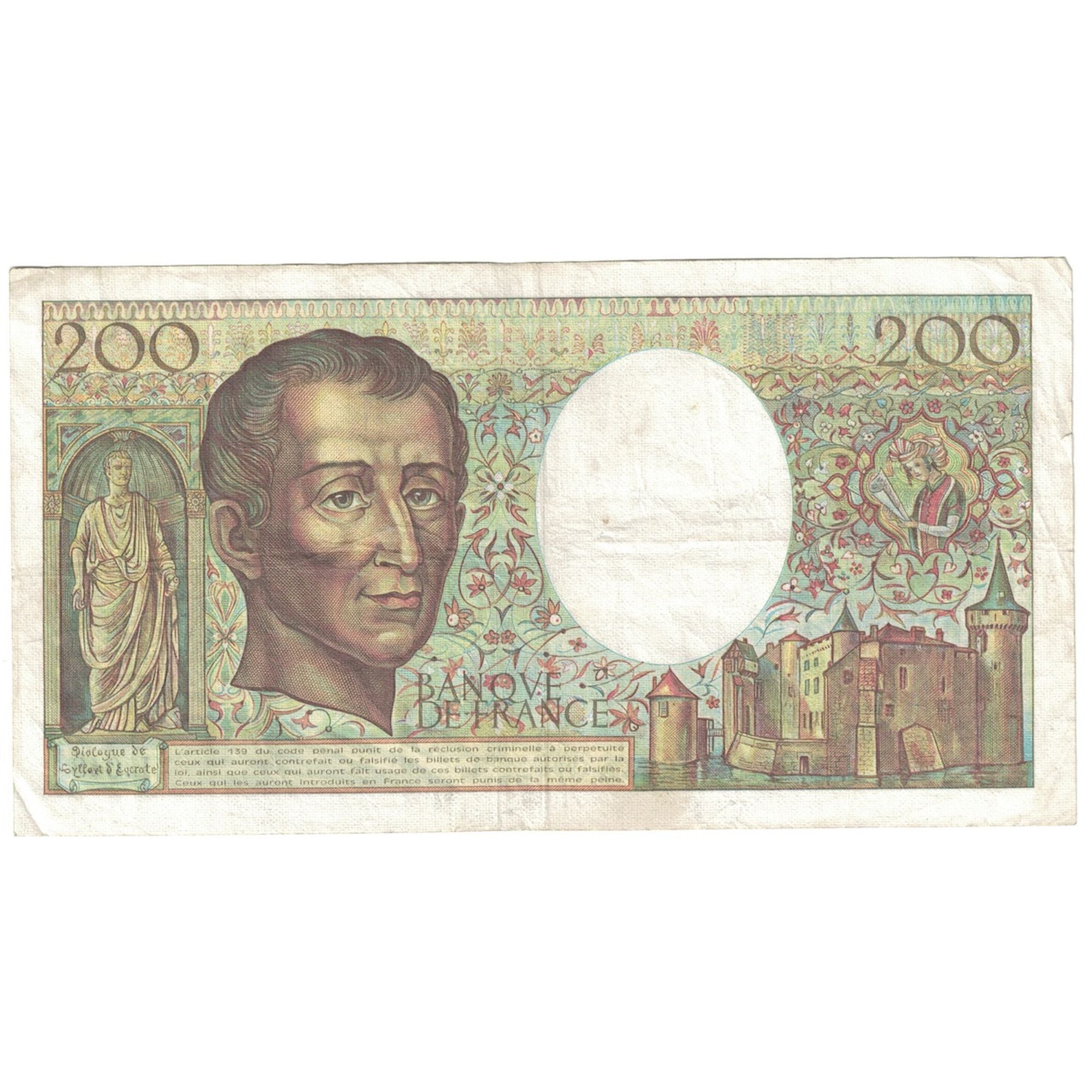 Francia, 200 Francs, Montesquieu, 1987, L.048, BC+, Fayette:70.7, KM:155b