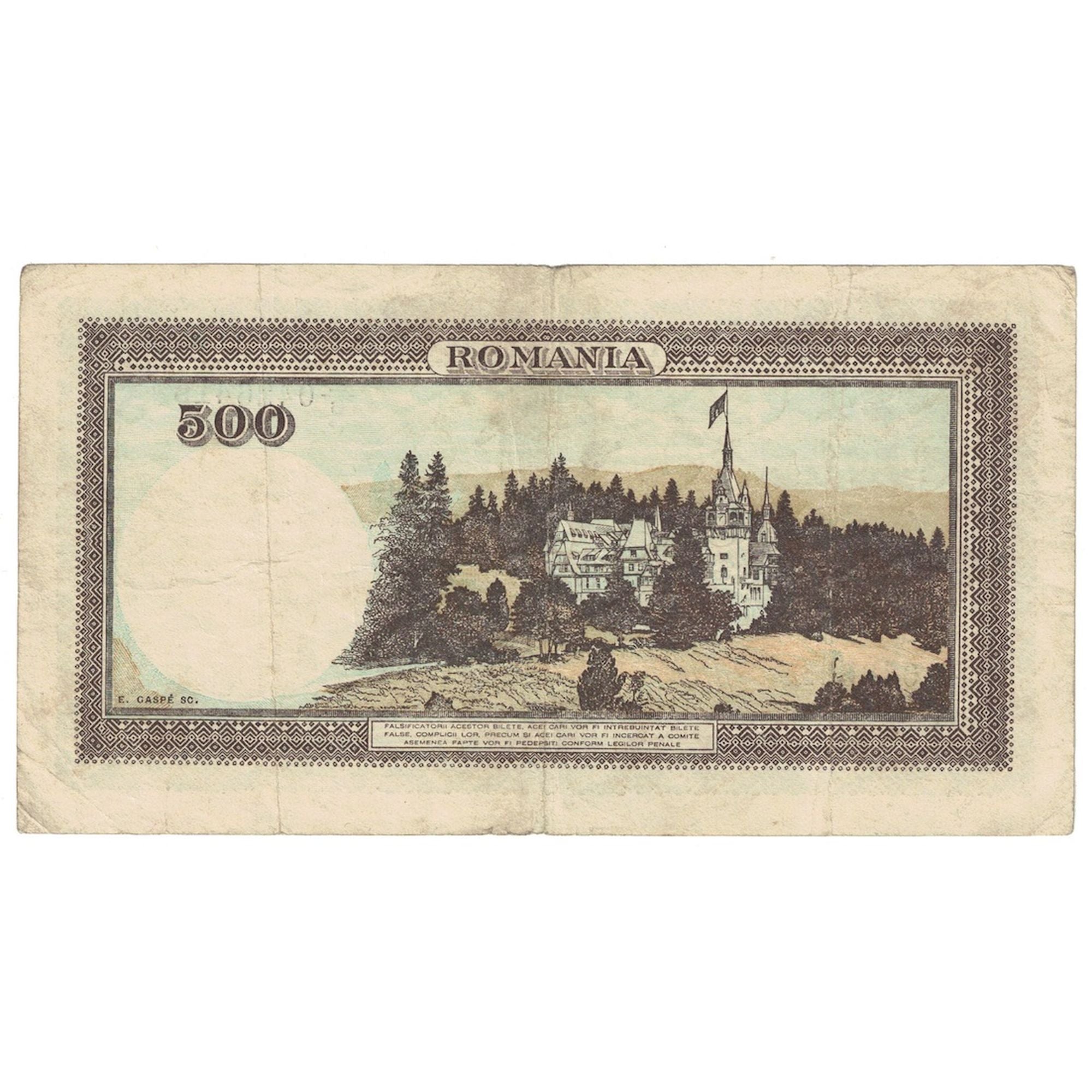 Nota, Roménia, 500 Lei, 1941, KM:51a, VF(20-25)