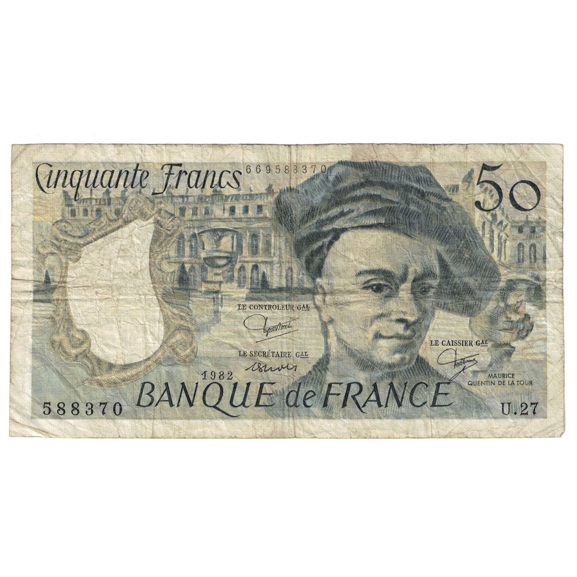 France, 50 Francs, Quentin de La Tour, 1982, U.27, TB, Fayette:67.8, KM:152b