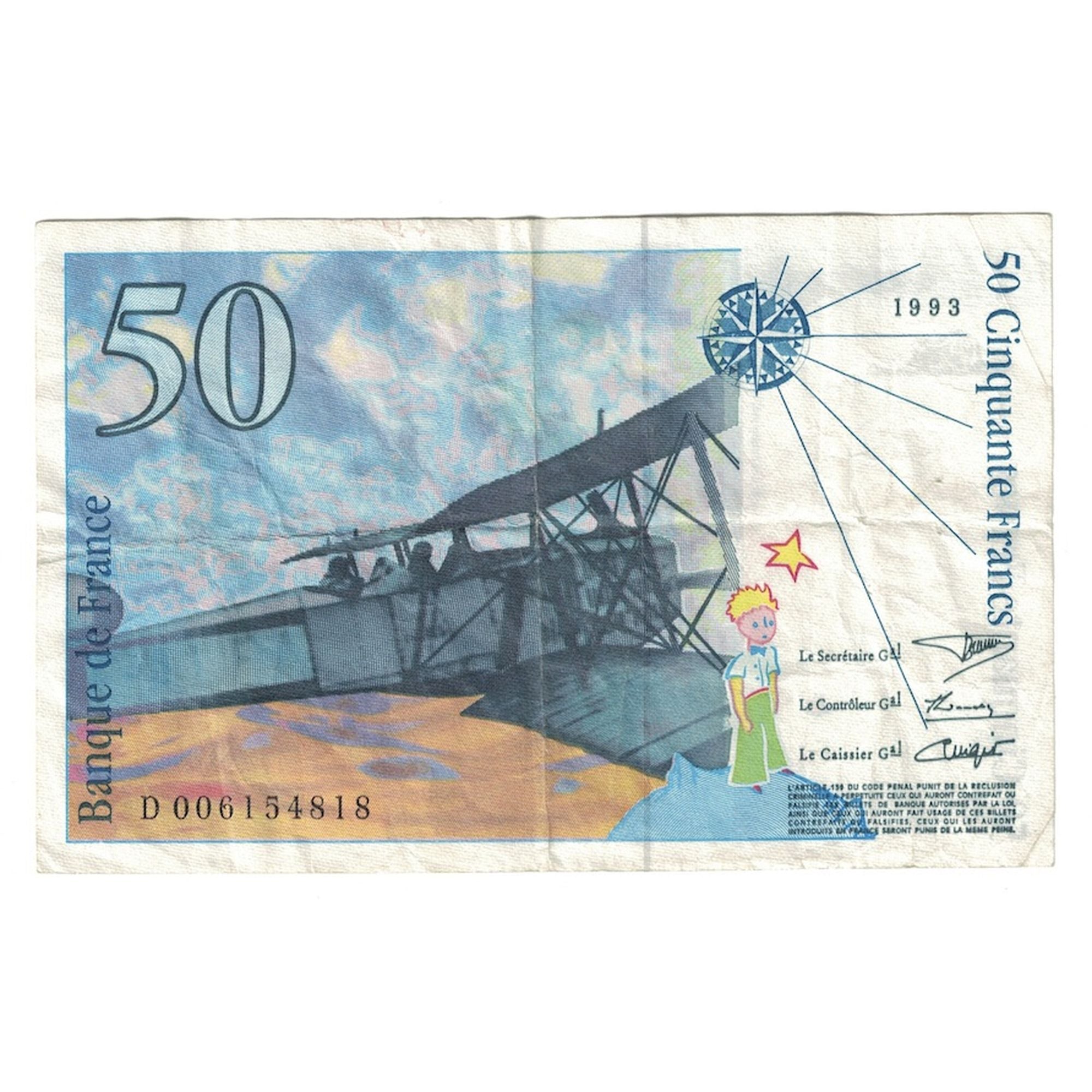 Frankrijk, 50 Francs, St Exupéry, 1993, D.006154818, TB+, Fayette:72.2
