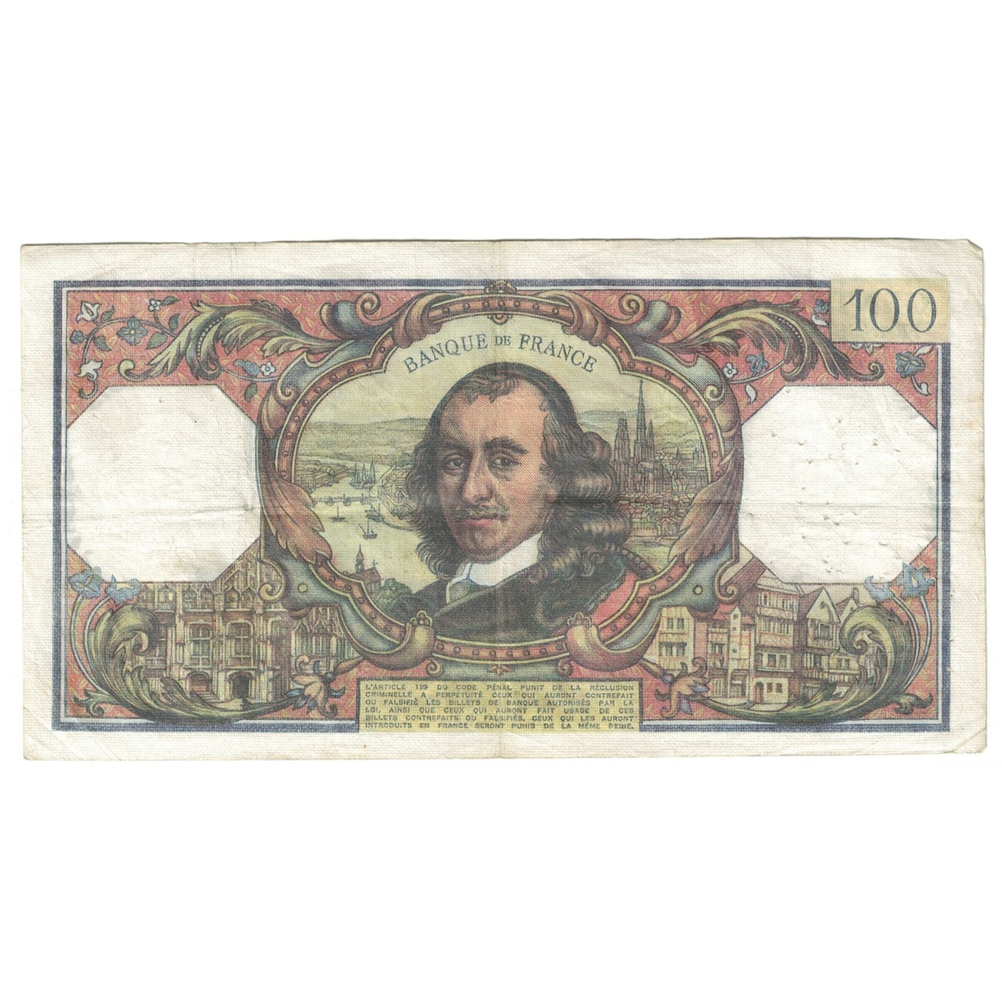 França, 100 Francs, Corneille, 1977, Q.1125, VF(30-35), Fayette:65.60, KM:149f