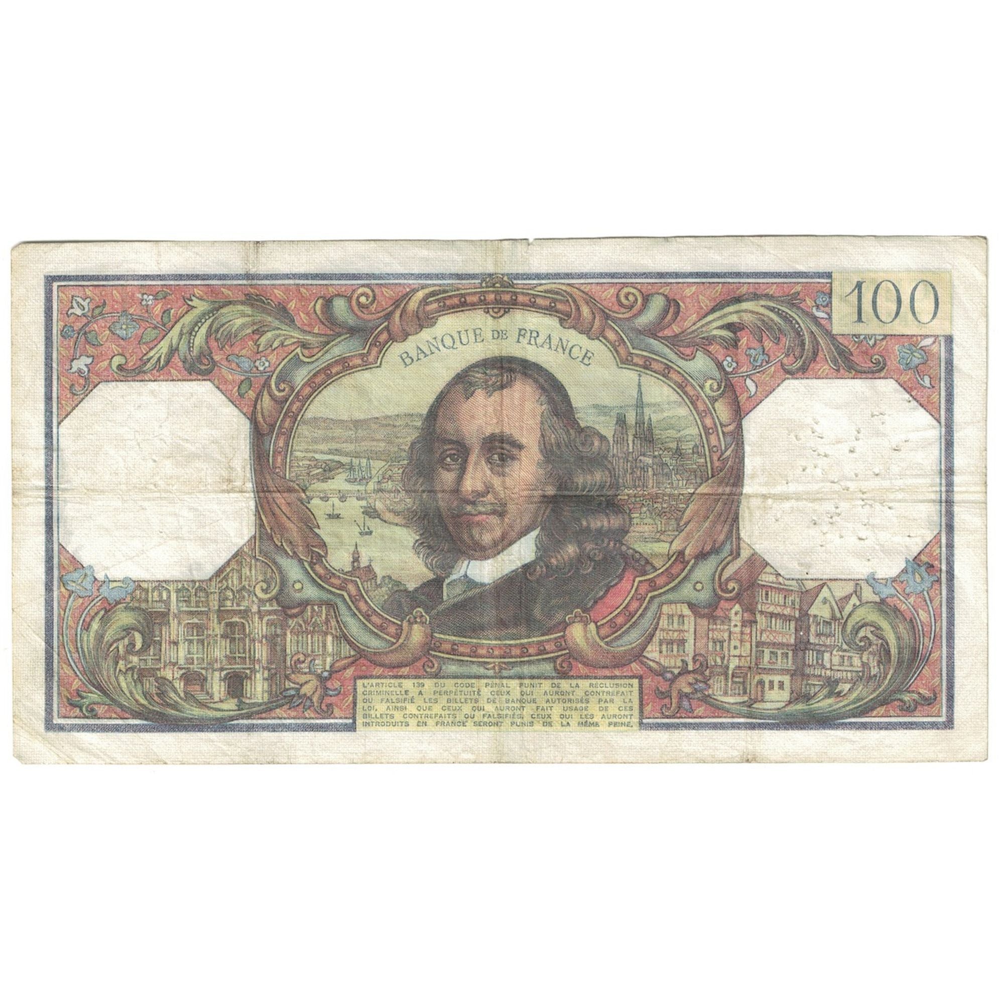 França, 100 Francs, Corneille, 1977, L.1057, VF(30-35), Fayette:65.57, KM:149f