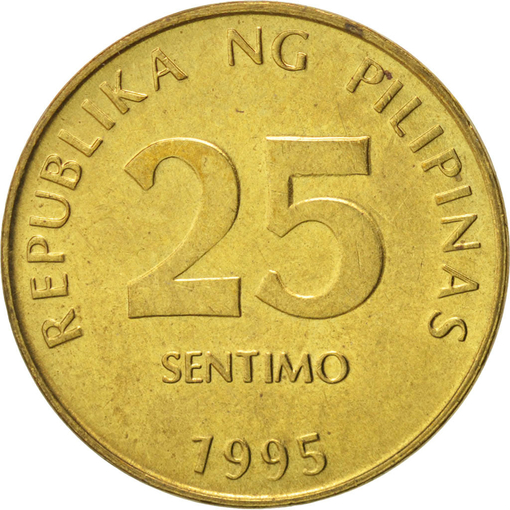 Münze, Philippinen, 25 Sentimos, 1995, UNZ, Messing, KM:271