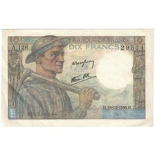 França, 10 Francs, Mineur, 1946, A.126, AU(50-53), Fayette:8.16, KM:99e