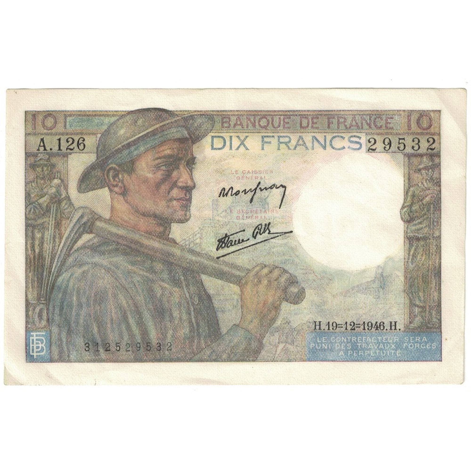 Frankrijk, 10 Francs, Mineur, 1946, A.126, SUP, Fayette:8.16, KM:99e