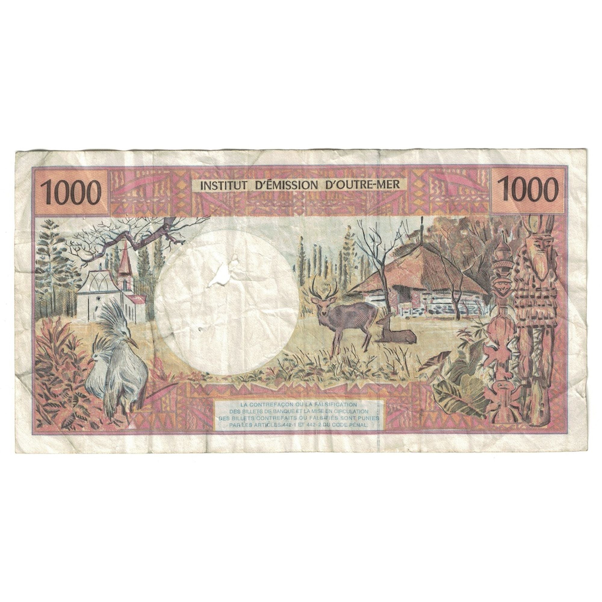 Banknote, Tahiti, 1000 Francs, Undated (1971-85), KM:27d, VF(20-25)
