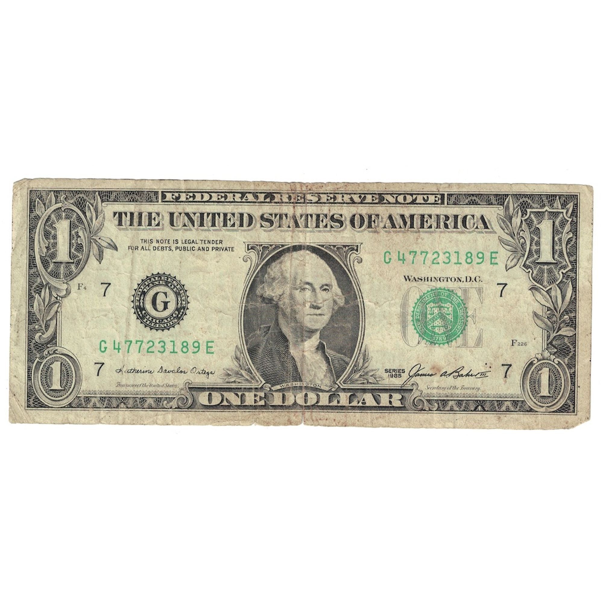 Nota, Estados Unidos da América, One Dollar, 1985, Chicago, KM:3706, VF(20-25)